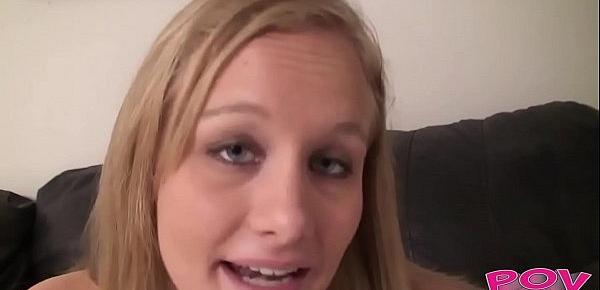  Cute Blonde Leah Does POV Blowjob